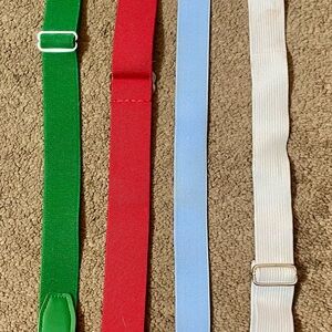 Kids Adjustable Elastic Belt Set for Baseball - Green, Red, Light Blue, Cream